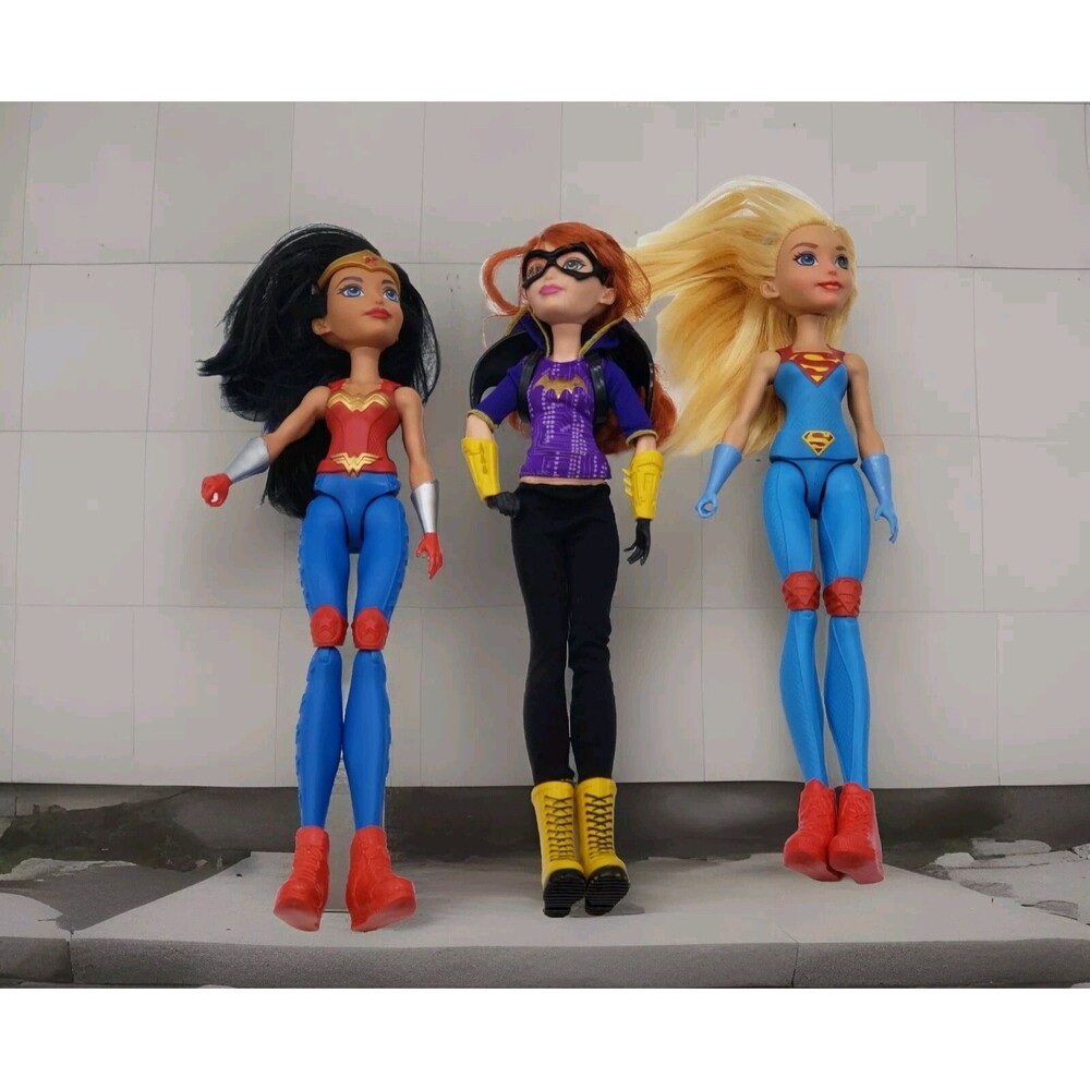 Super Hero Girls Wonder Woman,Batgirl and Super Girl Figures Mattel DC Comics